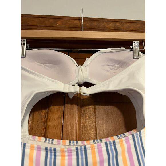 Xhilaration Women's Tie-Front Cut-Out One Piece Bathing Suits Multicolor Size M - Picture 5 of 10